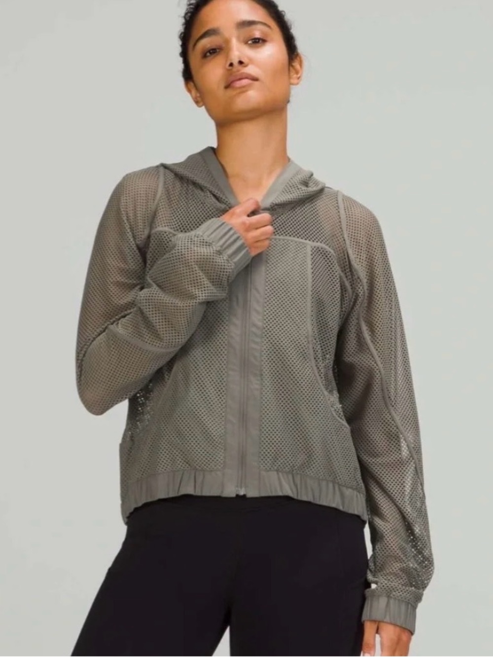 NWT Lululemon Athletica Mesh on Mesh Jacket - Sage Green